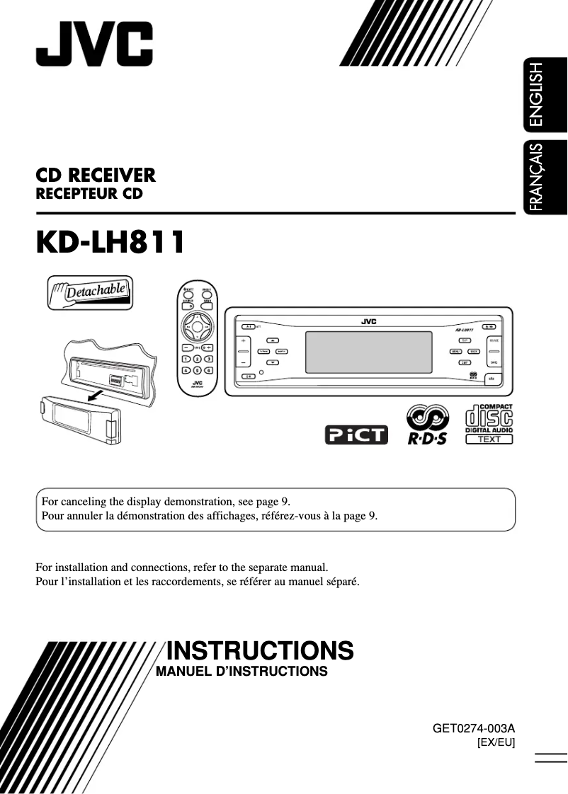Page 1 de la notice Manuel utilisateur JVC KD-LH811
