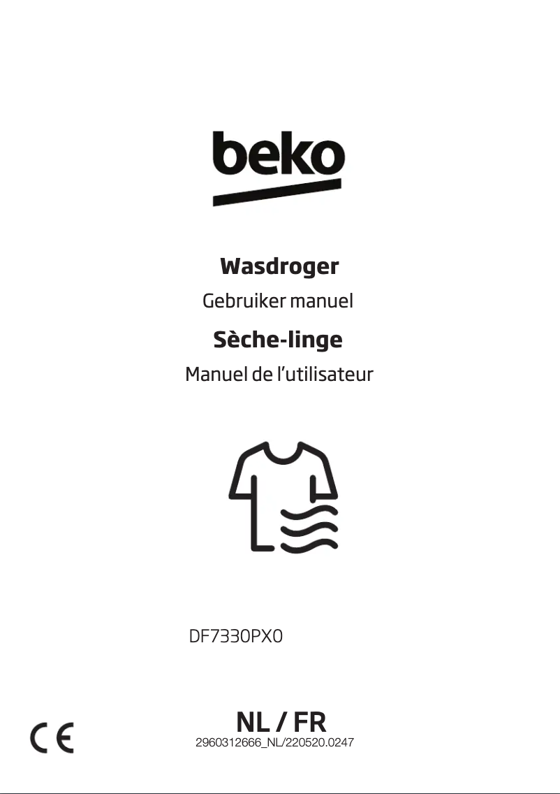 Page 1 de la notice Manuel utilisateur Beko DF7330PXO