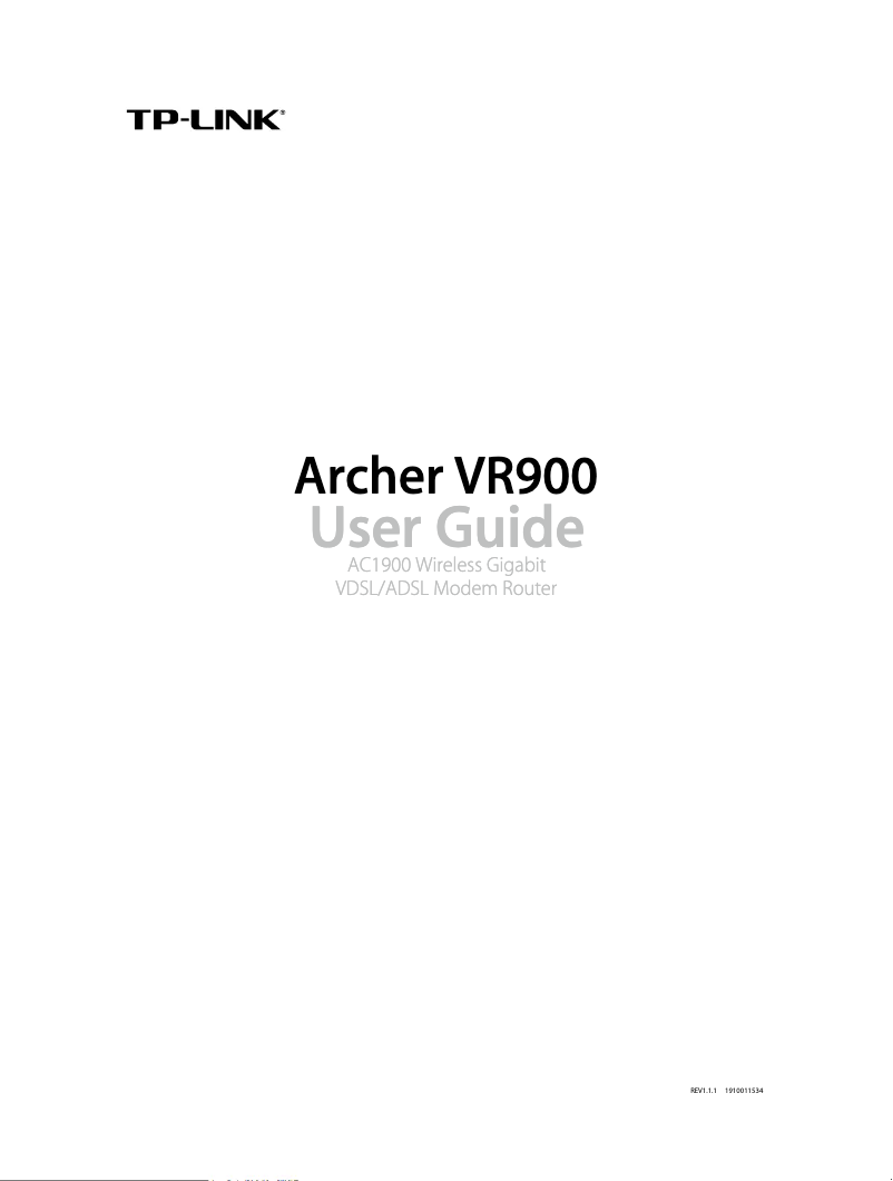 Image de la première page du manuel de l'appareil Archer VR900
