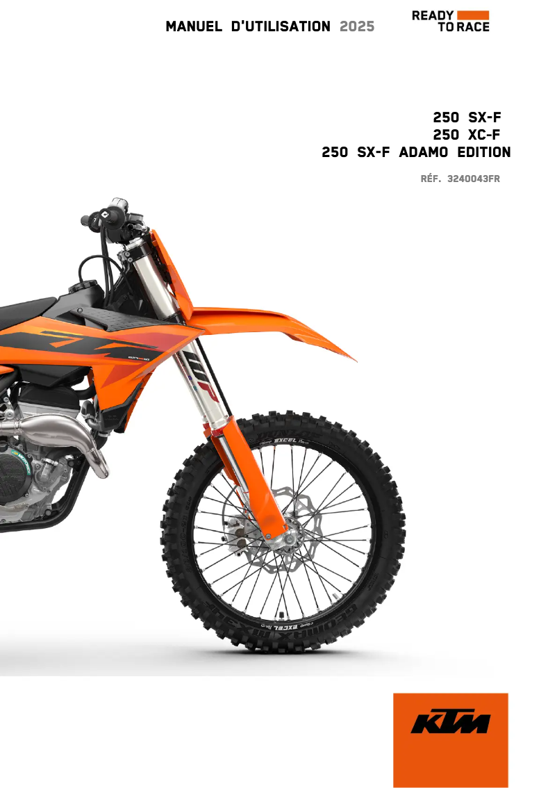 Page n°1 - Manuel utilisateur KTM 250 SX-F Adamo Edition (2025)
