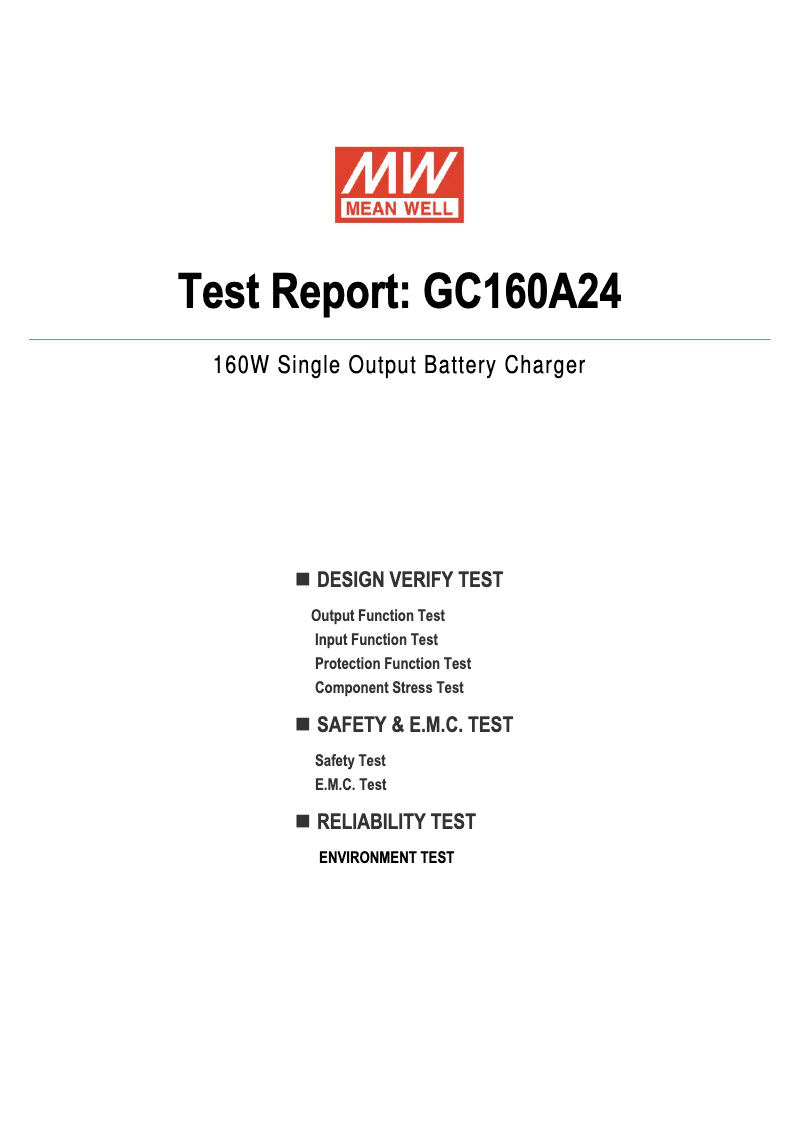 Page 1 de la notice Fiche technique Mean Well GC160A24-R7B