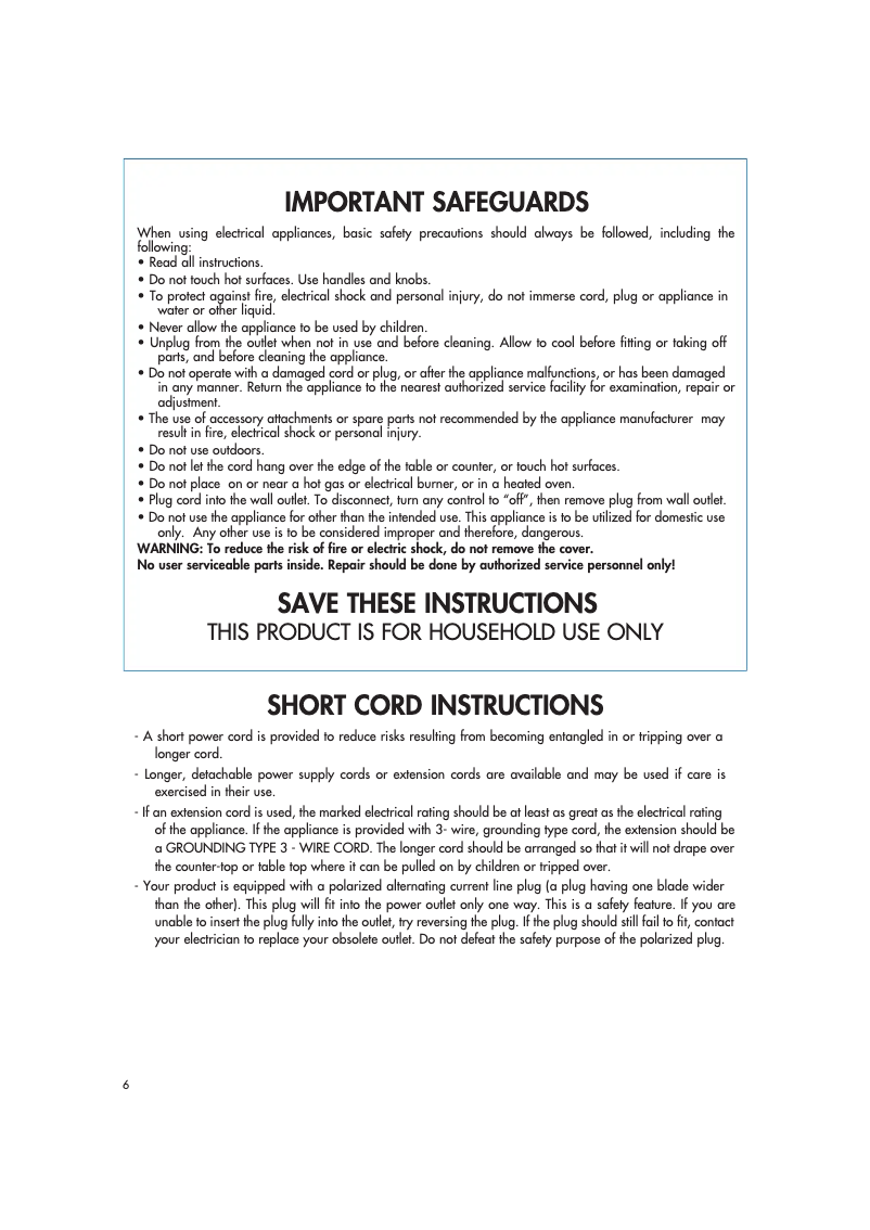 Page 1 de la notice Manuel utilisateur DeLonghi EC330