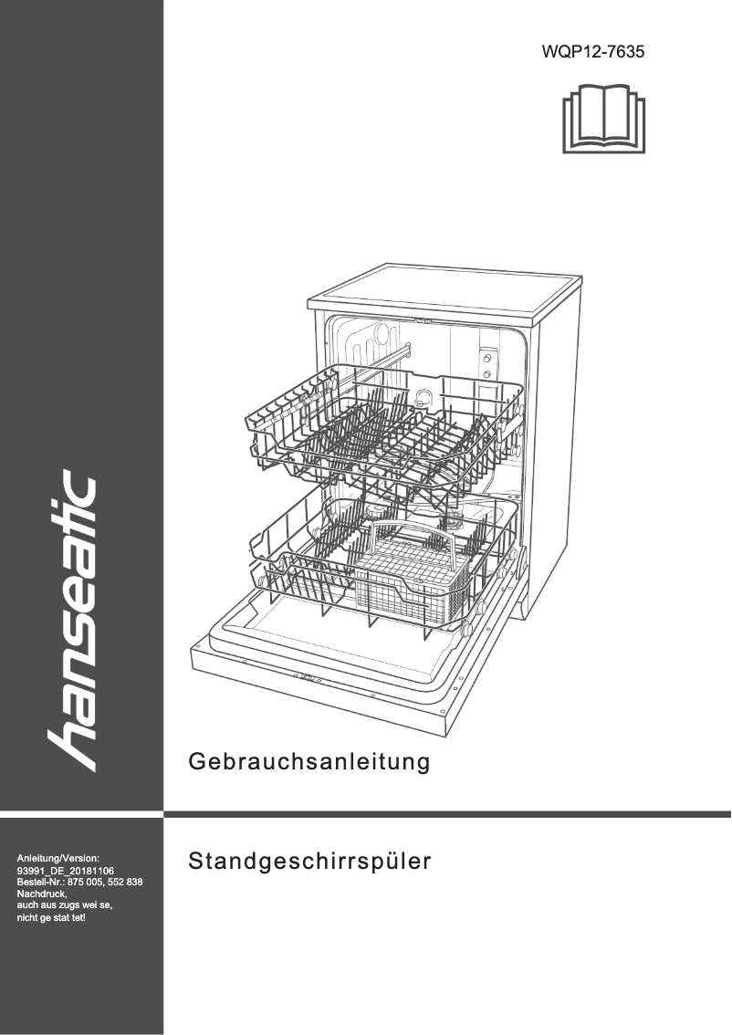 Page 1 de la notice Manuel utilisateur Hanseatic WQP12-7635