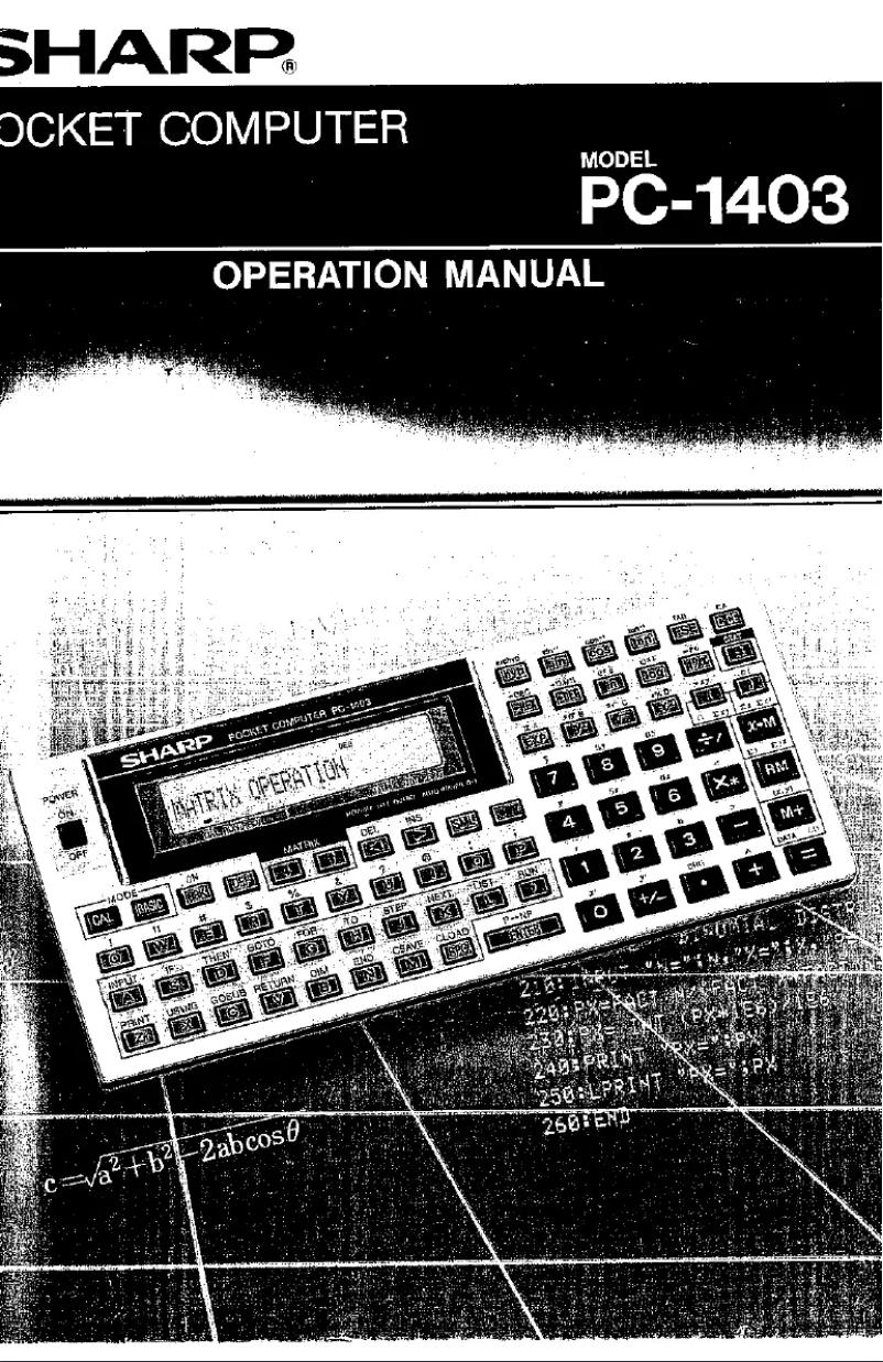 Page 1 de la notice Manuel utilisateur Sharp PC1403