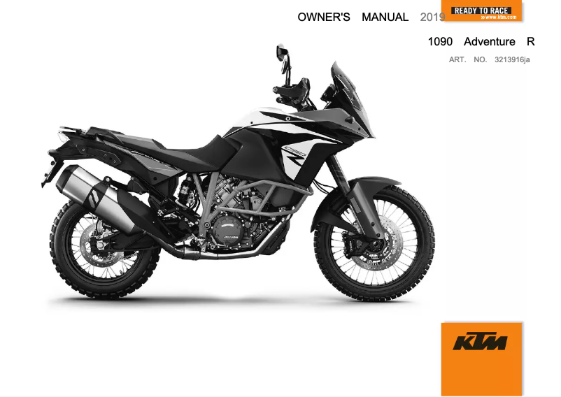 Image de la première page du manuel de l'appareil 1090 Adventure R (2019)