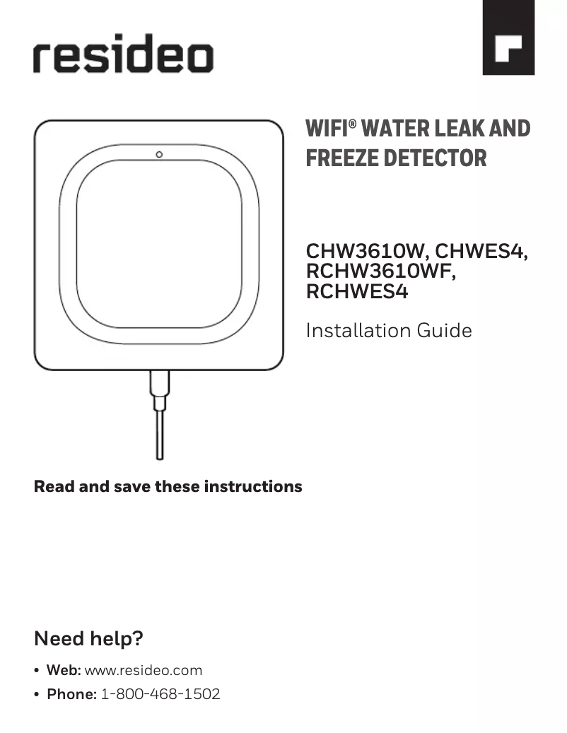 Image de la première page du manuel de l'appareil RCHW3610WF1001