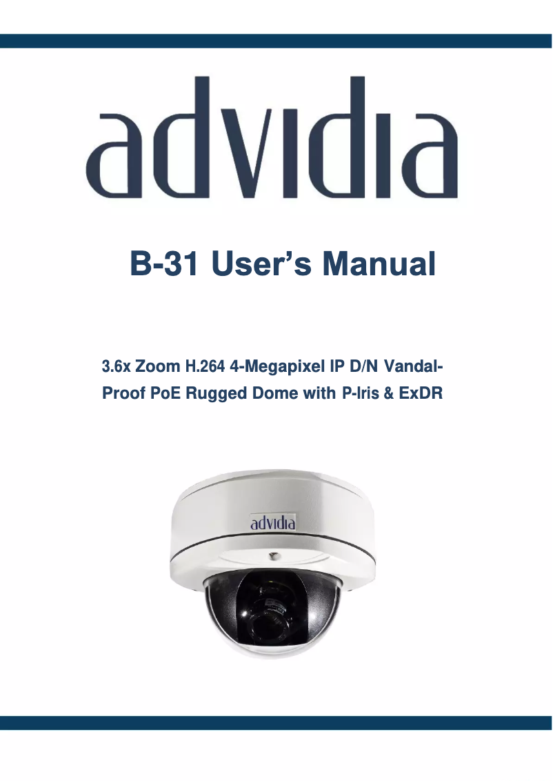 Page n°1 - Manuel utilisateur Advidia B-31