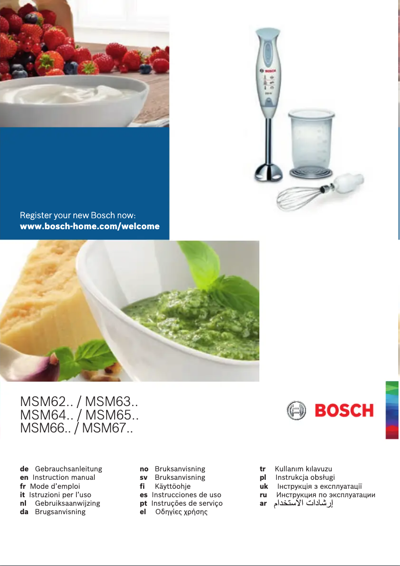 Page 1 de la notice Manuel utilisateur Bosch MSM6300GB
