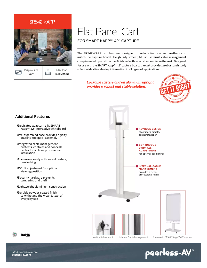 Page 1 de la notice Brochure Peerless-AV SR542-KAPP