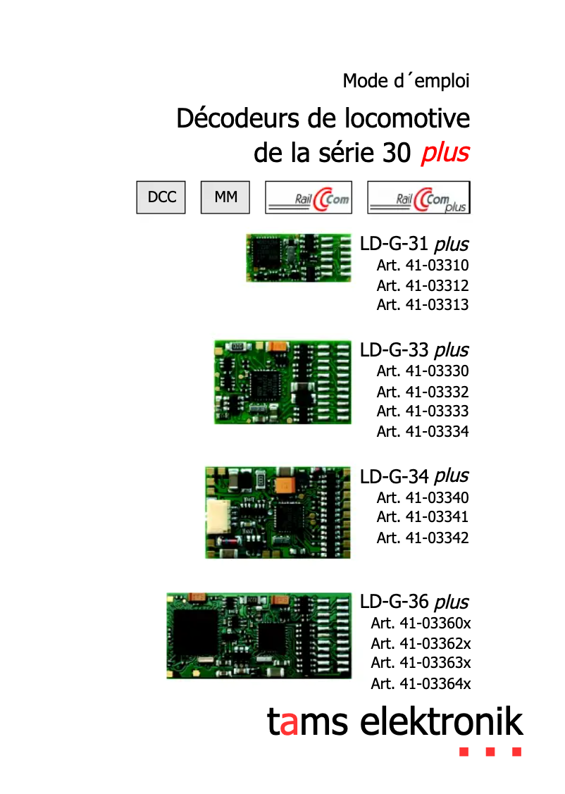 Page n°1 - Manuel utilisateur Tams Elektronik LD-G-34 plus