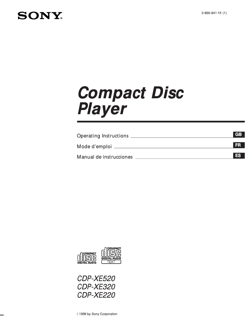 Página 1 del manual Manual de usuario Sony CDP-XE320