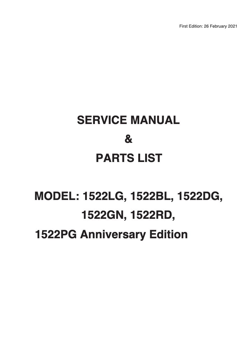 Image de la première page du manuel de l'appareil 1522BL