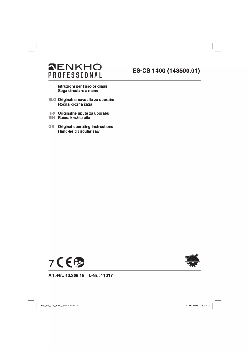 Image de la première page du manuel de l'appareil ES-CS 1400