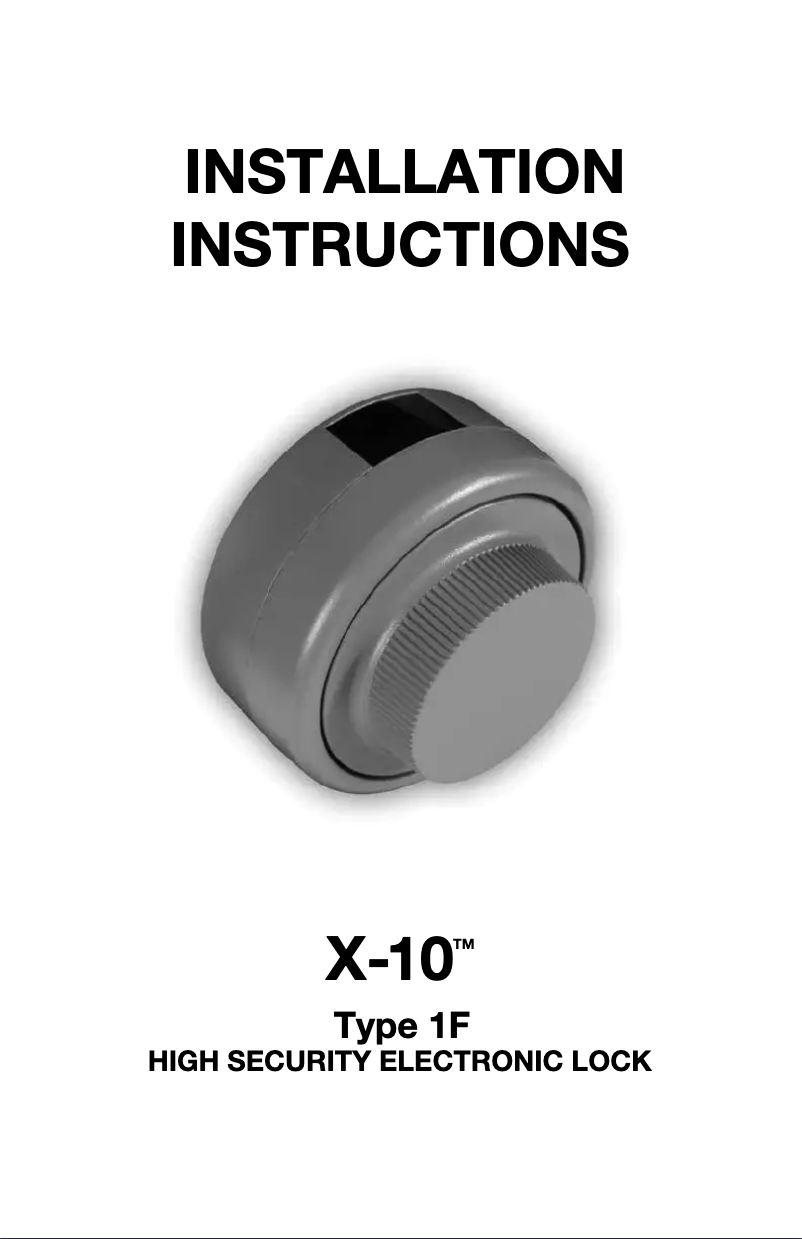 Page 1 de la notice Manuel utilisateur Dormakaba X-10 Type 1F