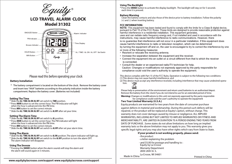 Page 1 de la notice Manuel utilisateur Equity Night Vision 31302