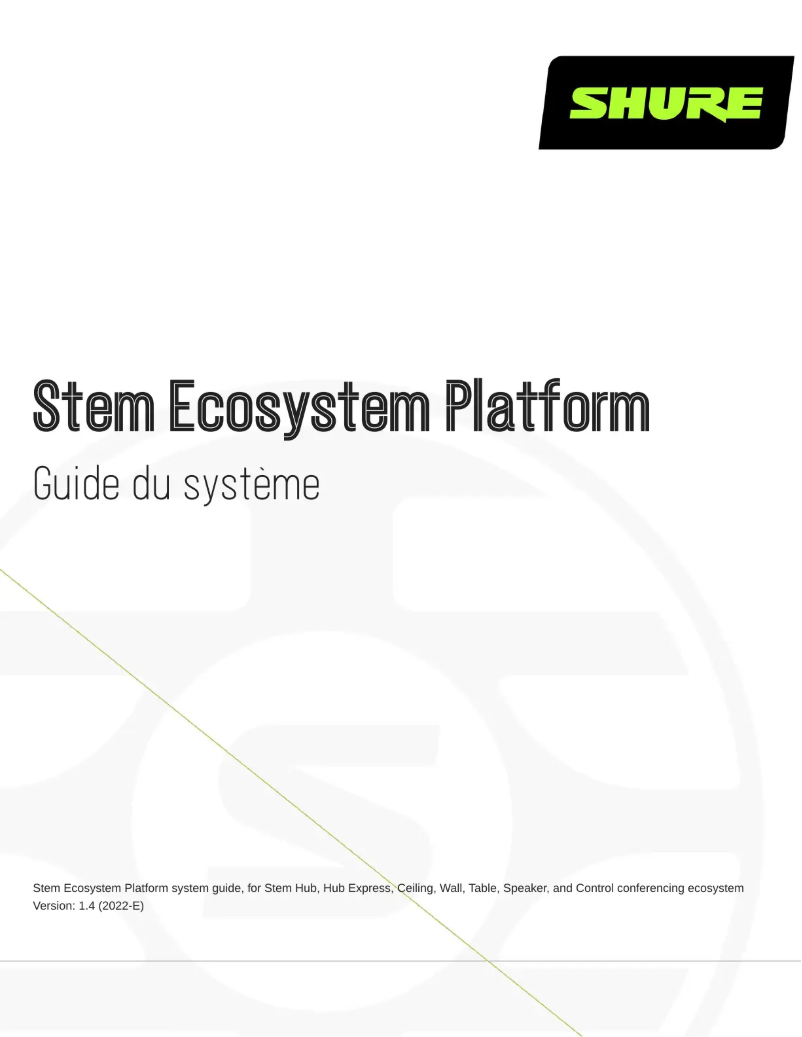 Page n°1 - Manuel utilisateur Shure Stem Wall