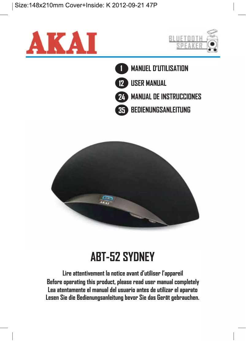 Image de la première page du manuel de l'appareil ABT-52
