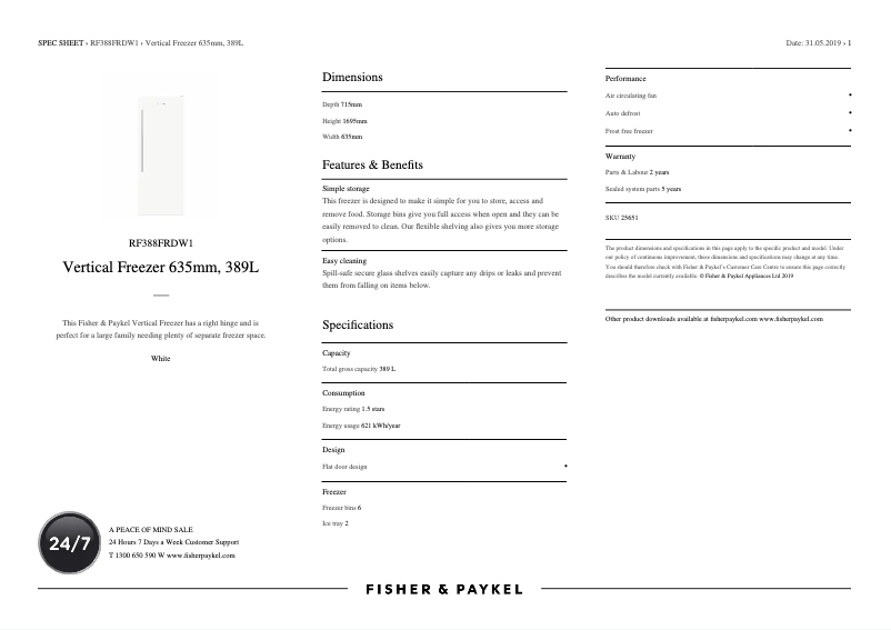 Image de la première page du manuel de l'appareil RF388FRDW1