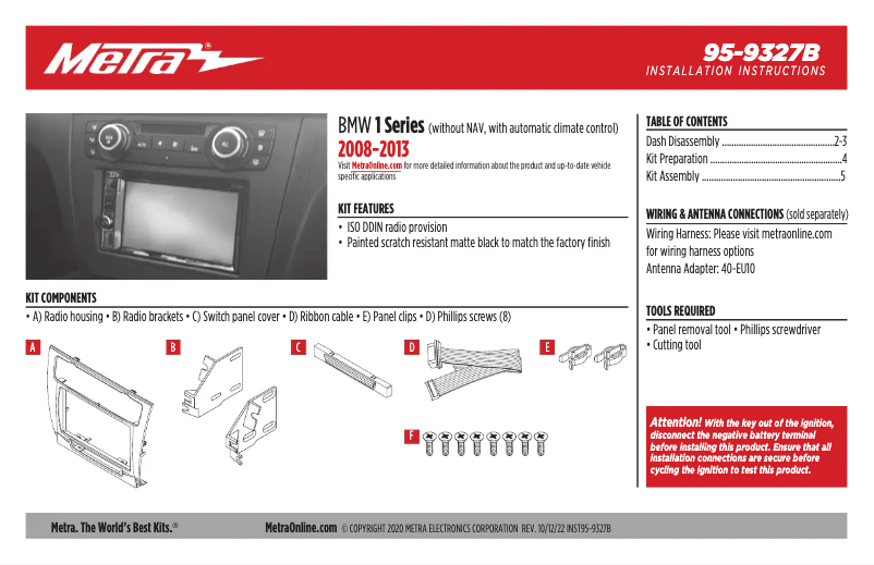 Image de la première page du manuel de l'appareil 95-9327B