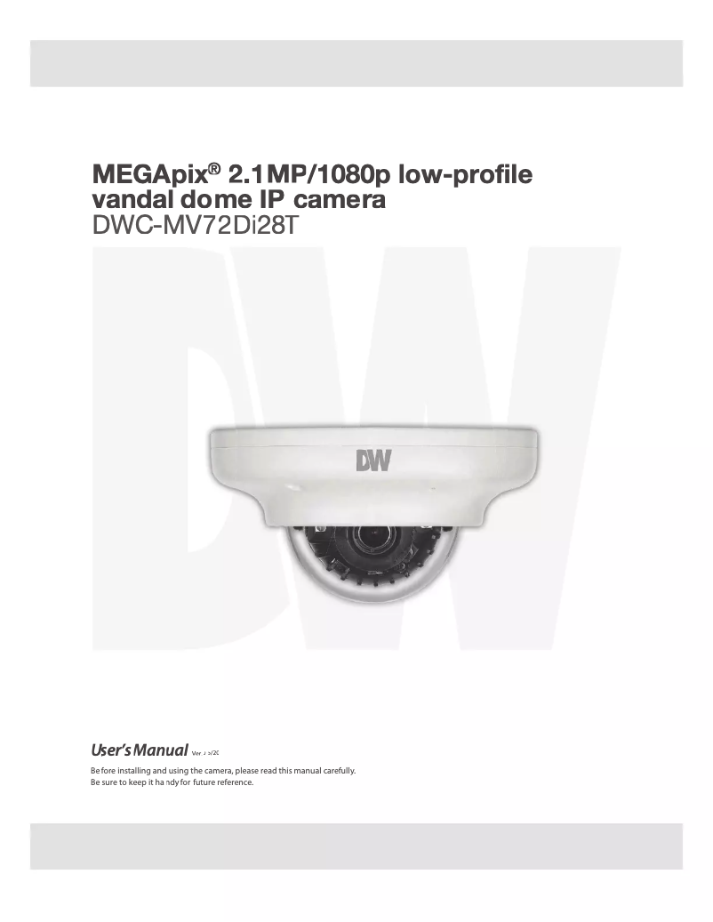 Page n°1 - Manuel utilisateur Digital Watchdog MEGApix DWC-MV72DI