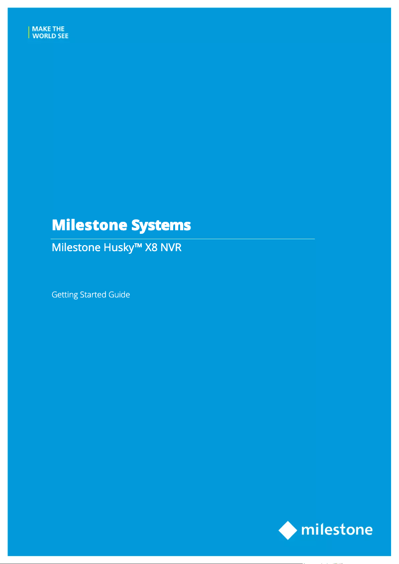 Page 1 de la notice Manuel utilisateur Milestone Systems Husky X8