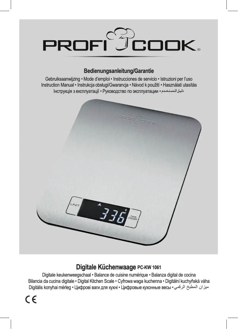 Page 1 de la notice Manuel utilisateur ProfiCook PC-KW 1061