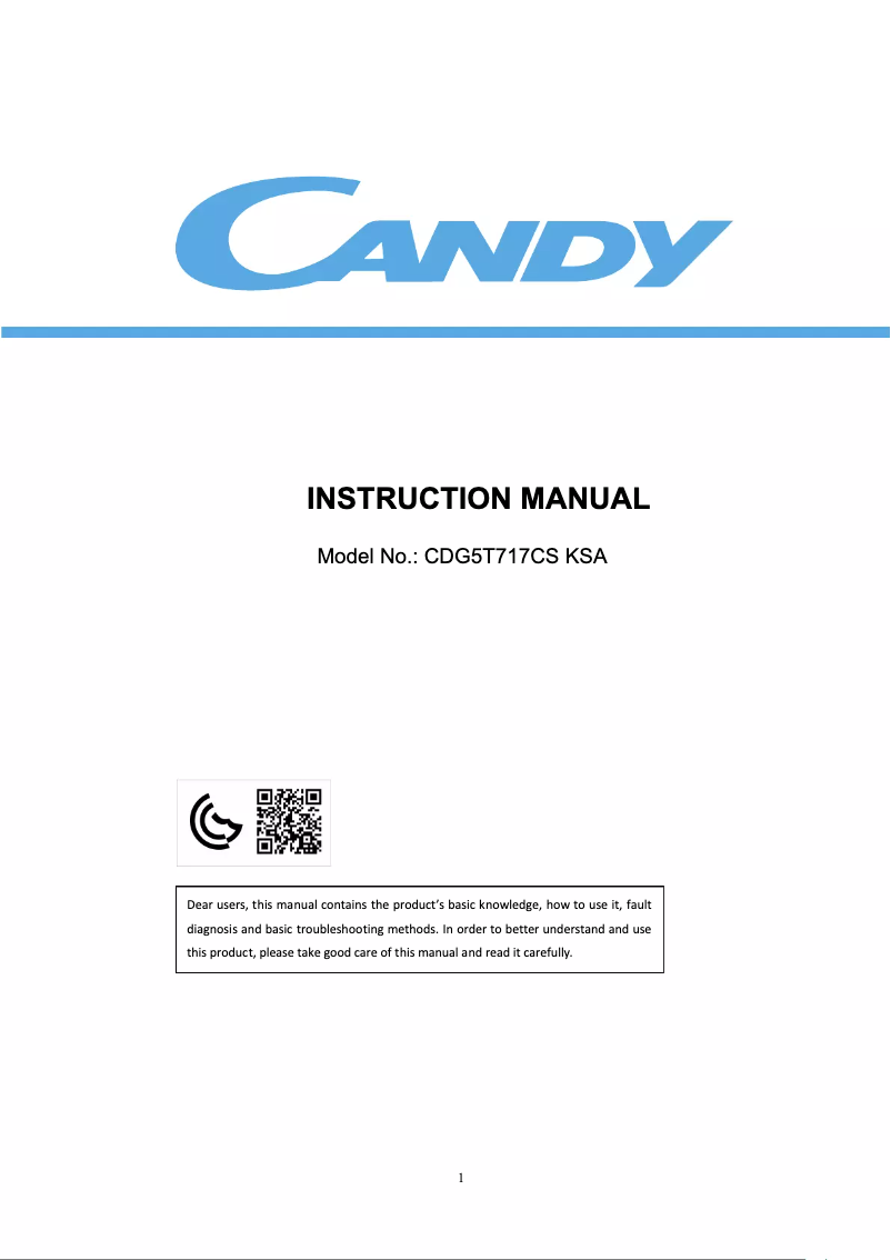 Image de la première page du manuel de l'appareil CDG5T717CS KSA