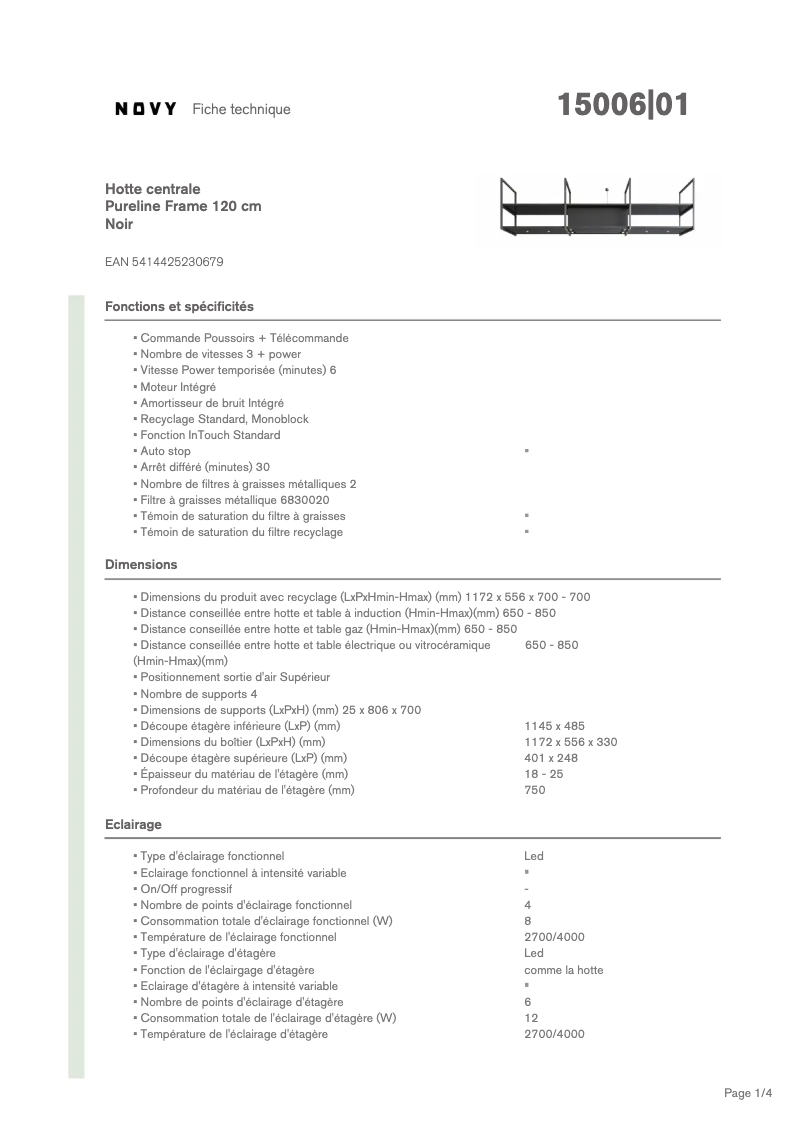 Image de la première page du manuel de l'appareil Pureline Frame 15006