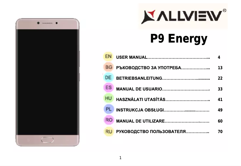 Image de la première page du manuel de l'appareil P9 Energy