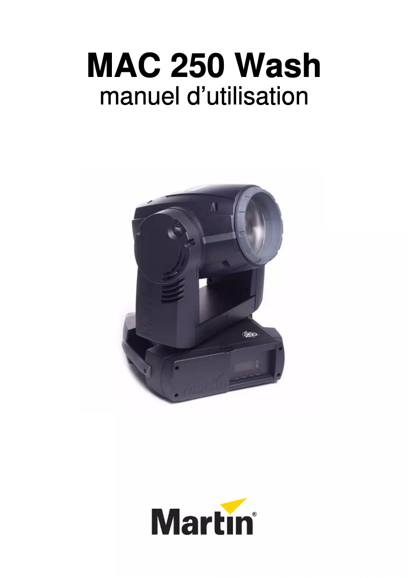 Page n°1 - Manuel utilisateur Martin MAC 250 Wash