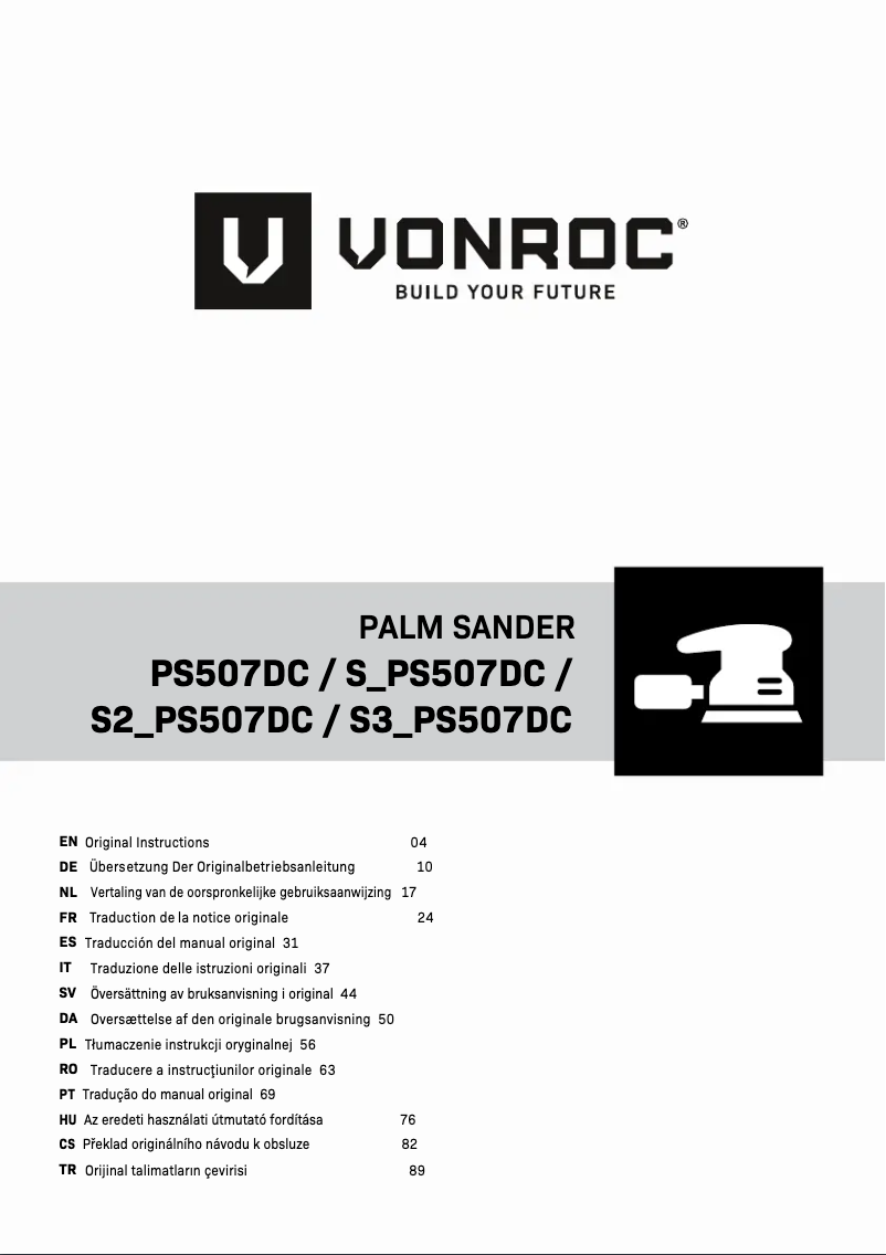 Page n°1 - Manuel utilisateur Vonroc PS507DC