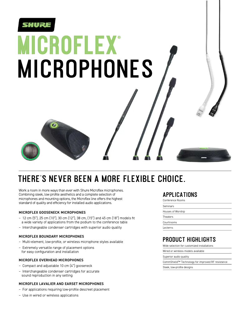 Page n°1 - Fiche technique Shure MX391