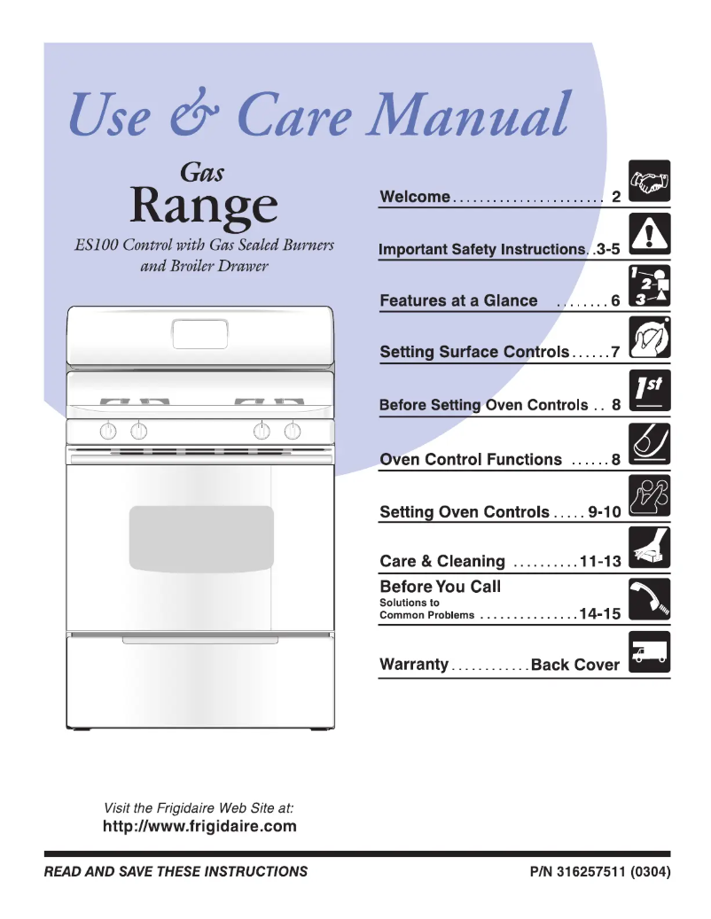 Page n°1 - Manuel utilisateur Frigidaire FGF337AS