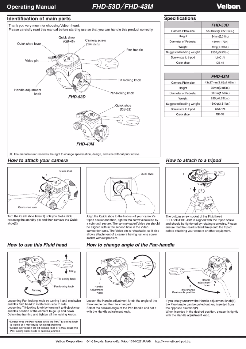 Image de la première page du manuel de l'appareil FHD-43M
