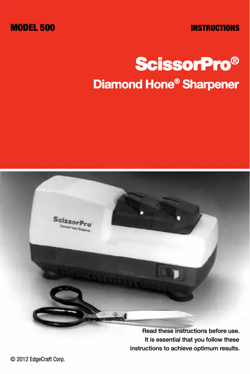 Page 1 de la notice Manuel utilisateur Chef's Choice ScissorPro 500