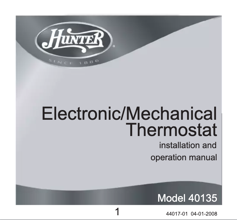 Página 1 del manual Manual de usuario Hunter 40135