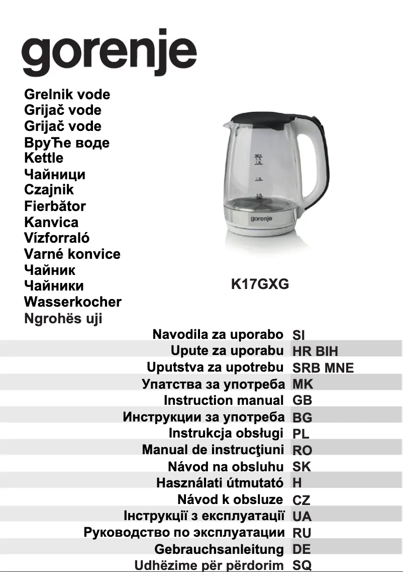 Página 1 del manual Manual de usuario Gorenje K17GXG