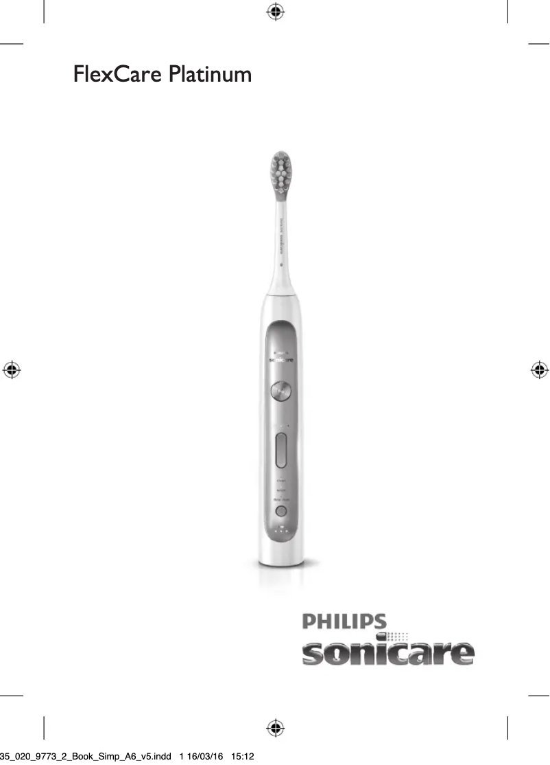 Image de la première page du manuel de l'appareil Sonicare FlexCare+ HX6972