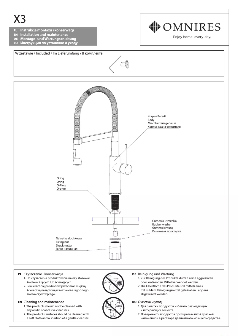 Imagen de la primera página del manual del dispositivo X3