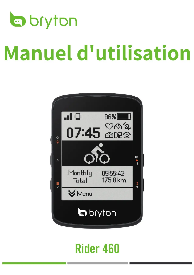 Page 1 de la notice Manuel utilisateur Bryton Rider 460