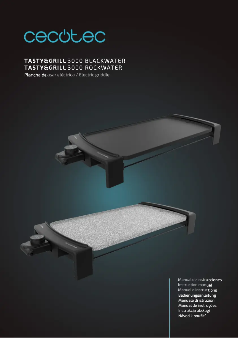 Page 1 de la notice Manuel utilisateur Cecotec Tasty&Grill 3000 Water