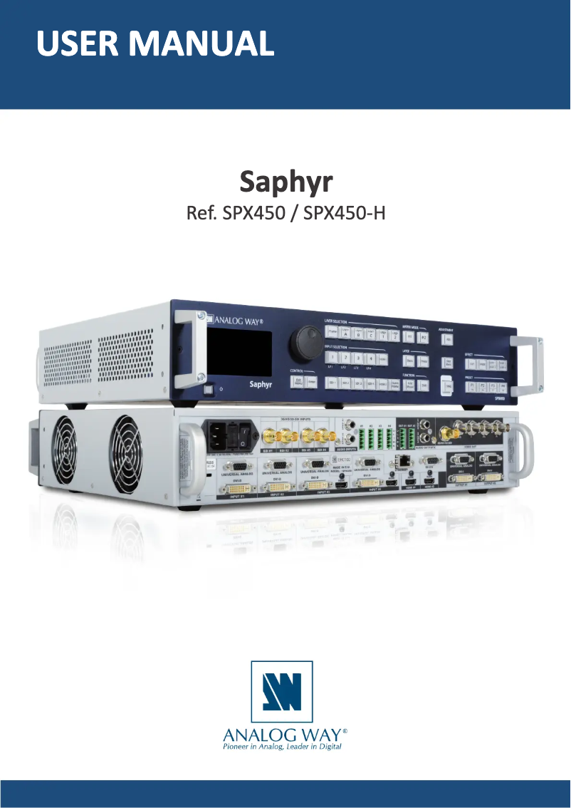 Page n°1 - Manuel utilisateur Analog Way Saphyr
