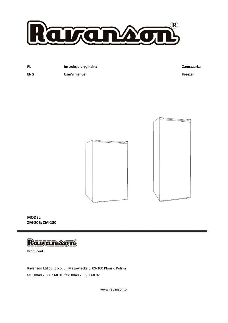 Page 1 de la notice Manuel utilisateur Ravanson ZM-80B