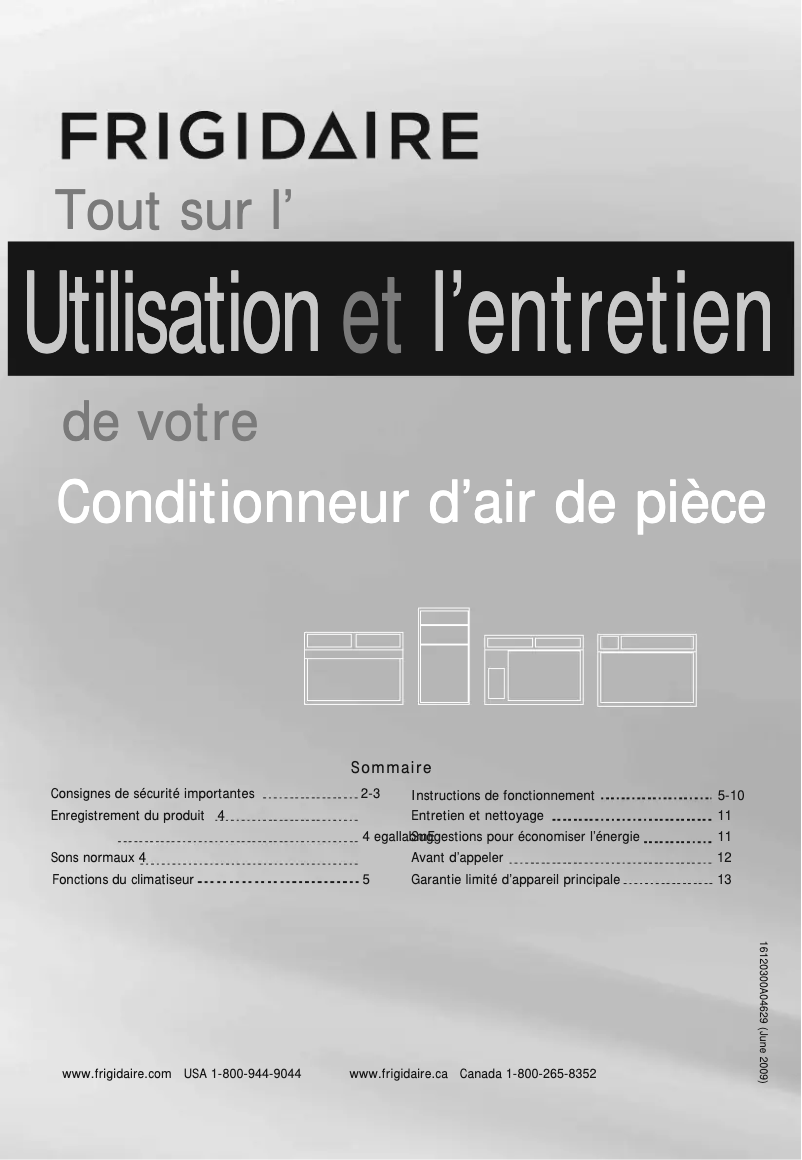 Page 1 de la notice Manuel utilisateur Frigidaire FFRE1033S1