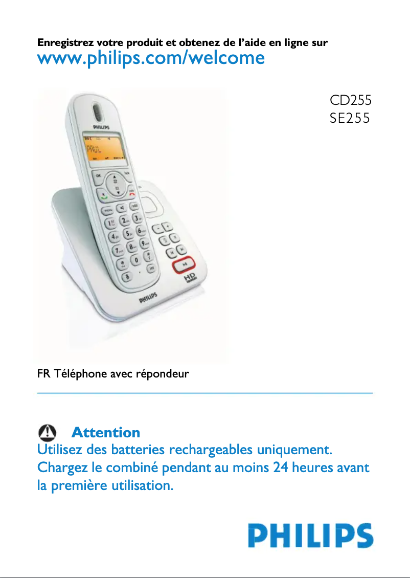 Página 1 del manual Manual de instrucciones Philips SE2551B