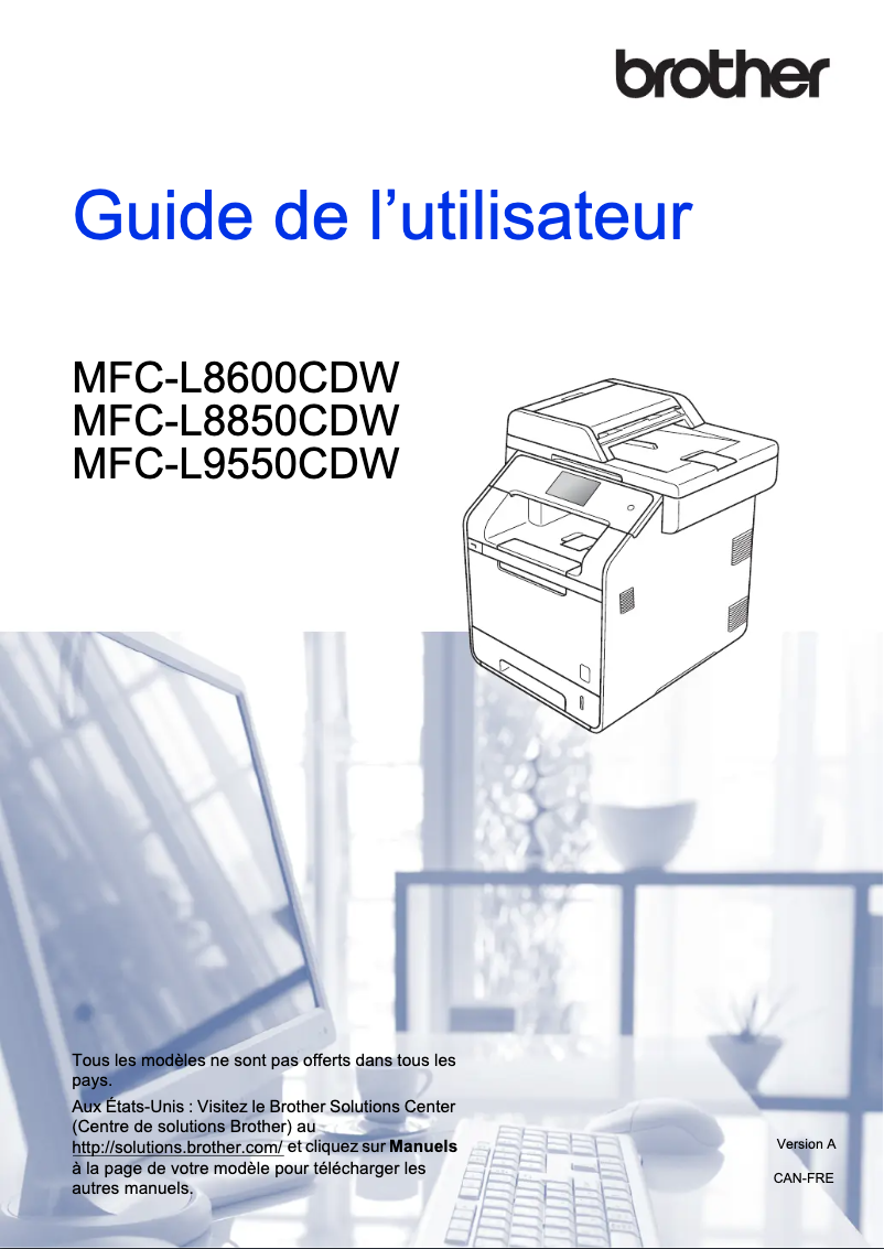 Page 1 de la notice Manuel utilisateur Brother MFC-L8600CDW