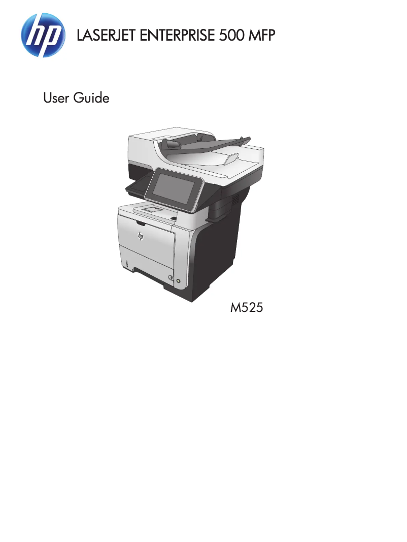 Page n°1 - Manuel utilisateur HP LaserJet Enterprise 500 M525