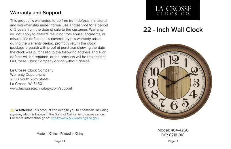 Image de la première page du manuel de l'appareil 404-4256