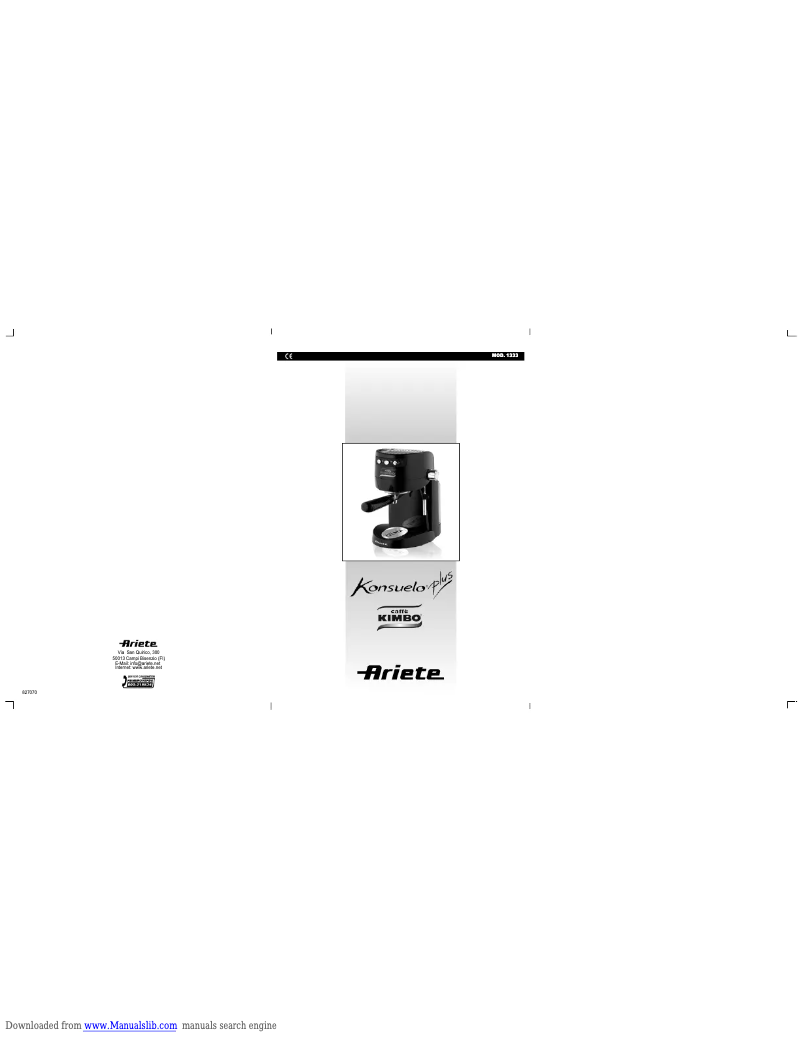 Image de la première page du manuel de l'appareil Konsuelo Plus 1333