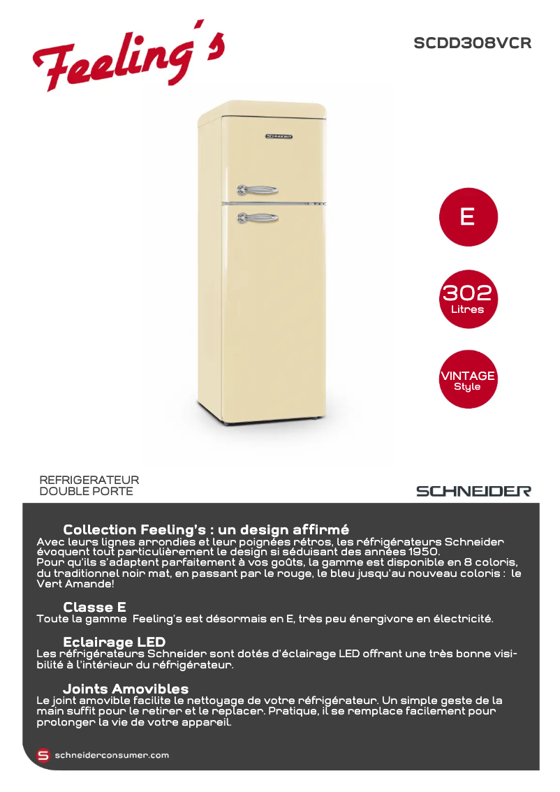 Página 1 del manual Ficha técnica Schneider SCDD308VCR